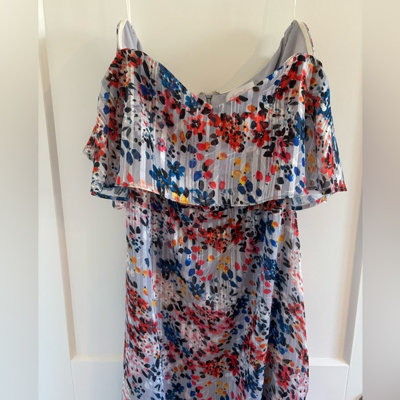 Devin Beth strapless Maxi Dress, painted blue- size medium - Picture 2 of 8